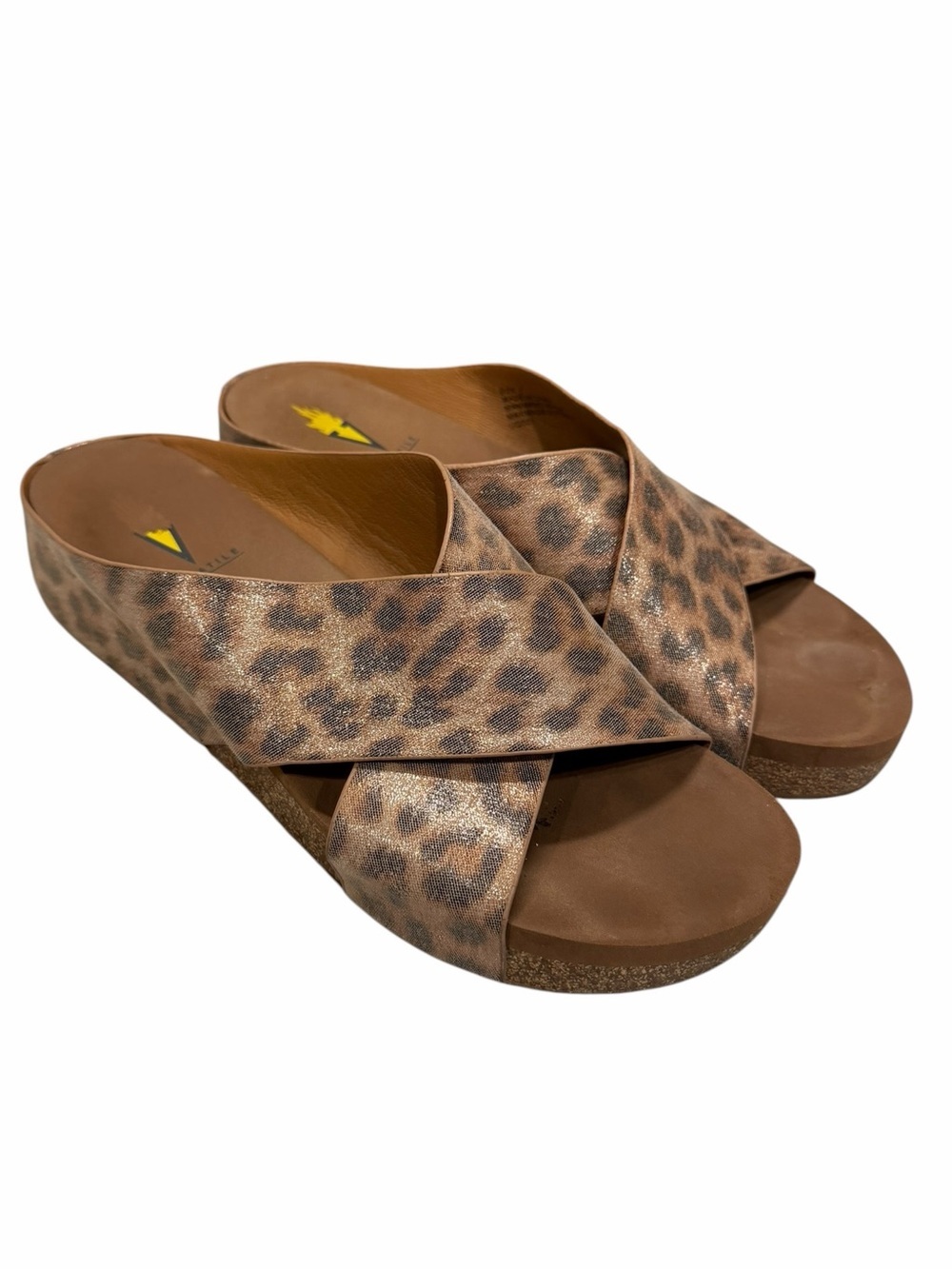Volatile Ablette Ultra Comfort Slip-on Crisscross Slides Sandals Leopard Size 7
